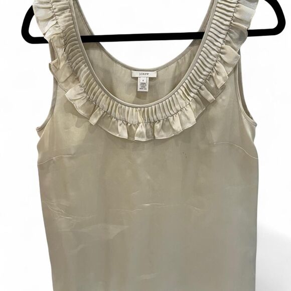 J Crew Women's Cream and Tan Blouse - Picture 1 of 5
